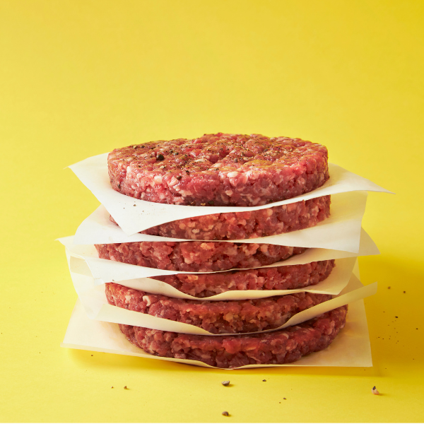 raw burger stacke